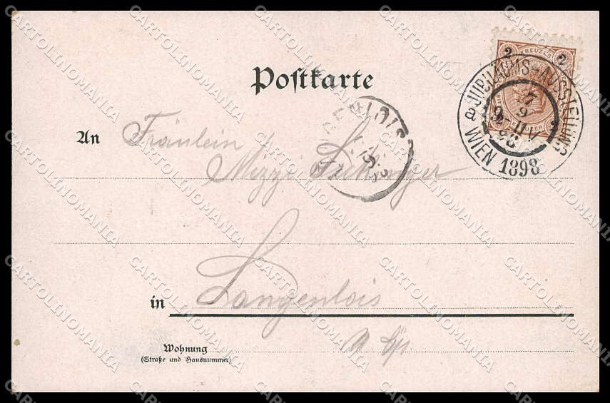 Illustratori Artist Signed Lady Cupid 1898 cartolina ZG8052 – retro