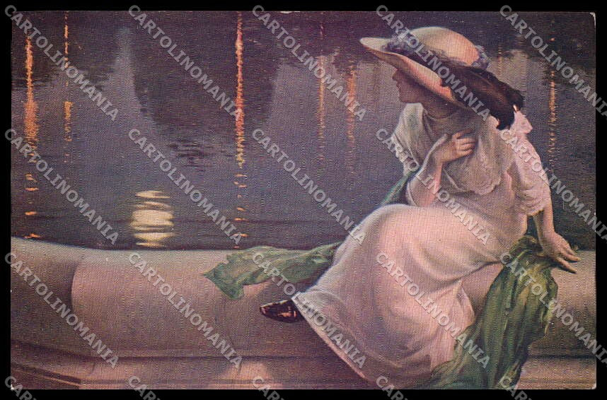 Illustratori Artist Signed L. Tessier Lady Salon de Paris 190 cartolina ZG8054 – fronte
