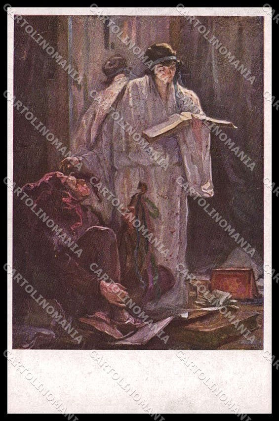 Illustratori Artist Signed H. Wollner Lady Joker Sinnspruch serie 2557 pc ZG8059 – fronte