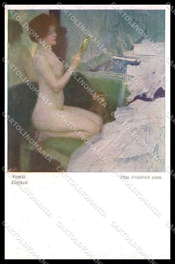 Illustratori Artist Signed O. Friedrich Nude Lady BKWI 1541 cartolina ZG8081 – fronte