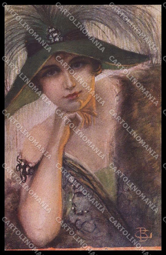 Illustratori Artist Signed G. B. Fashion Lady serie 7502 cartolina ZG8100 – fronte