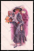 Illustratori Artist Signed Usabal Fashion Lady Phone serie 323-6 pc ZG8111 – fronte