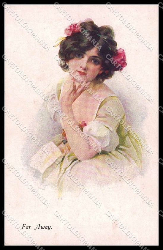 Illustratori Artist Signed U. Braum ? Lady Far Away serie 15647 cartolina ZG8115 – fronte