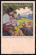 Illustratori Artist Signed A. Brazda Lady Children Prague cartolina ZG8140 – fronte