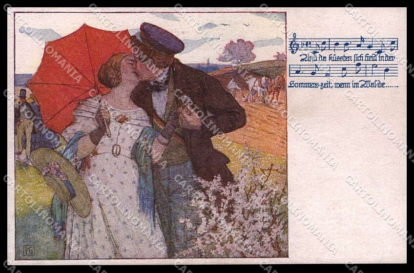 Artist Signed Karl Friedrich Gsur Couple Deutscher Schulverein 20 pc ZG8141 – fronte