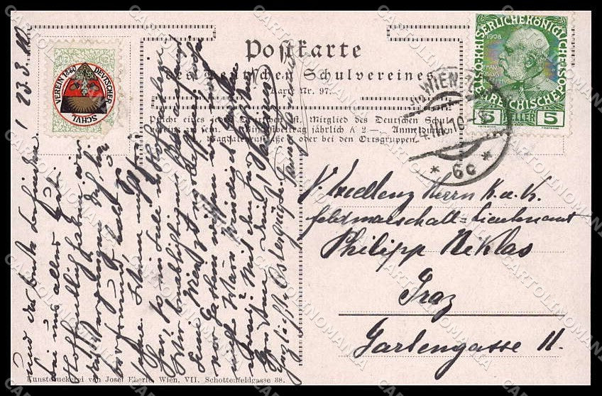 Illustratori Artist Signed Welzl Lady Girl Deutscher Schulverein 97 pc ZG8143 – retro