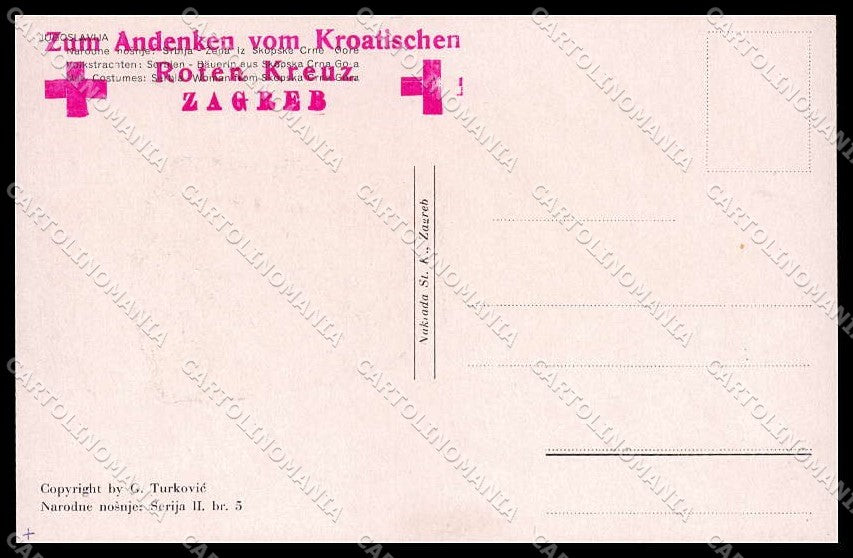 Illustratori Artist Signed G. Turkovic Red Cross Serbia Lady cartolina ZG8145 – retro
