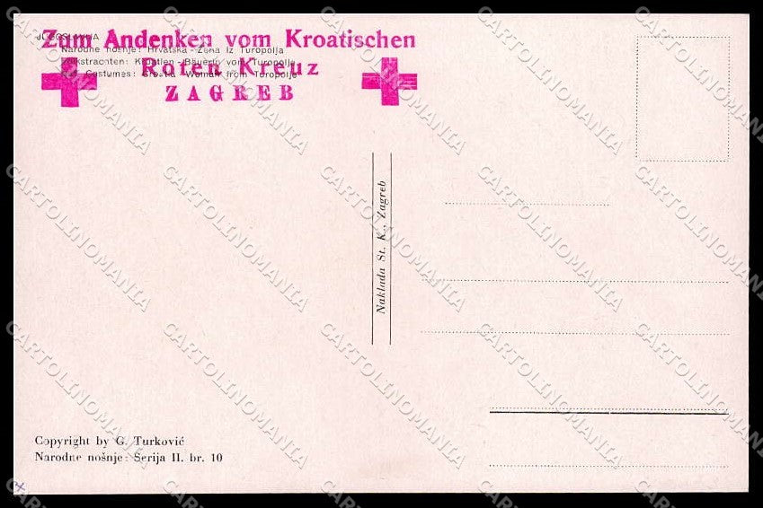 Illustratori Artist Signed G. Turkovic Red Cross Croatia Lady cartolina ZG8146 – retro