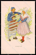 Illustratori Artist Signed Aina Stenberg Couple Lady serie 120 cartolina ZG8158 – fronte