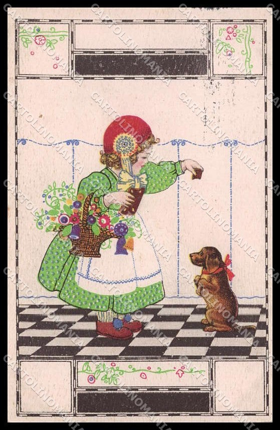 Illustratori Artist Signed August Patek Girl BKWI 633-3 ABRADED cartolina ZG8168 – fronte