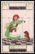 Illustratori Artist Signed August Patek Girl BKWI 633-3 ABRADED cartolina ZG8168 – fronte