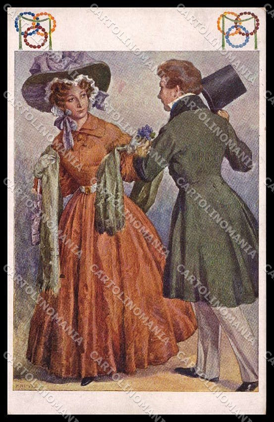 Illustratori Artist Signed Printz Couple Lady BKWI 996-2 cartolina ZG8170 – fronte