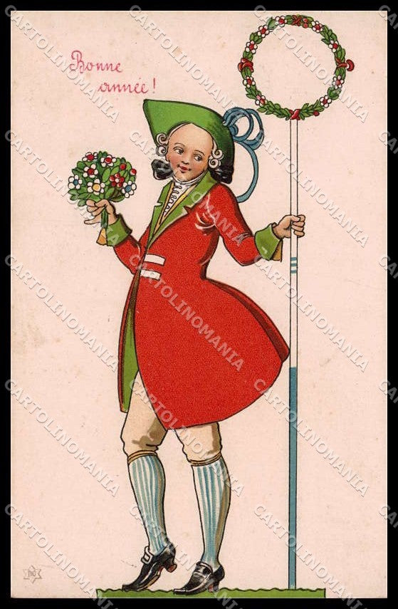 Illustratori Artist Signed Christmas Man 75256 cartolina ZG8172 – fronte