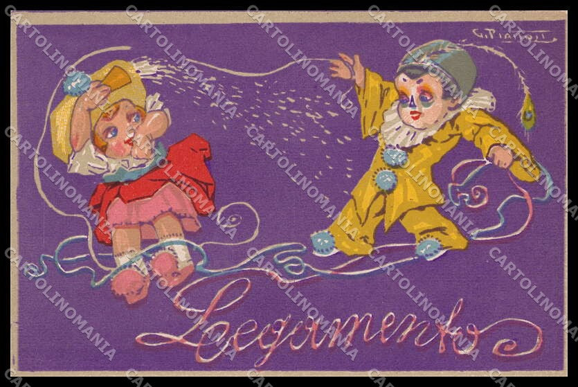 Illustratori Artist Signed Piattoli Children Pierrot cartolina ZG8176 – fronte