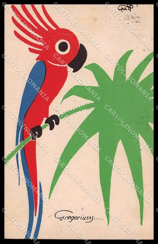Illustratori Artist Signed Piattoli Parrot Pappagallo cartolina ZG8188 – fronte