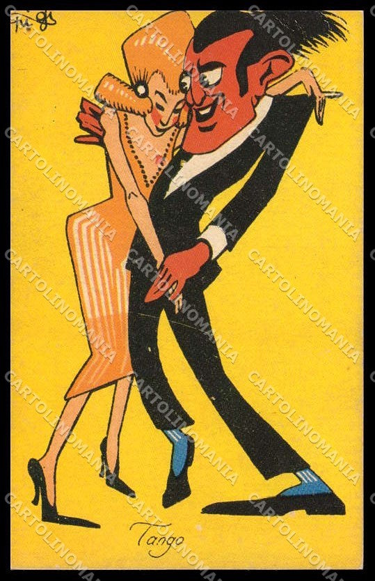 Illustratori Artist Signed Piattoli Couple Dancing Tango cartolina ZG8189 – fronte