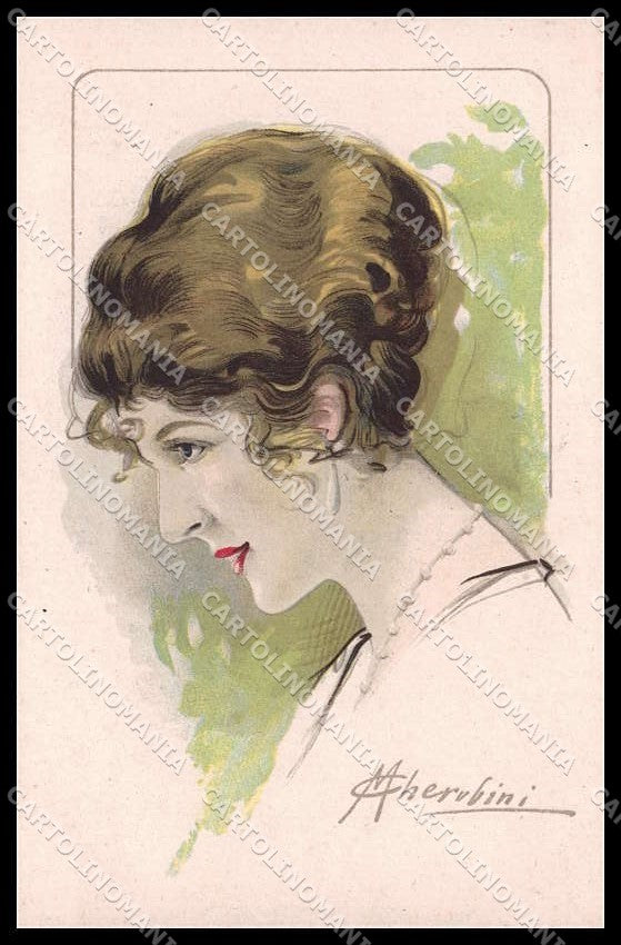 Illustratori Artist Signed Cherubini Lady serie 750-5 cartolina ZG8196 – fronte