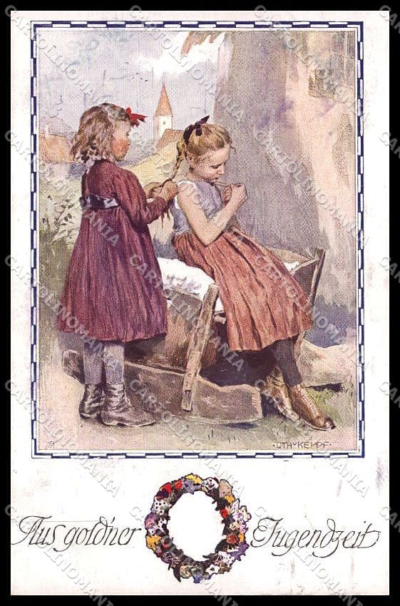 Illustratori Artist Signed Kempf Girl BKWI serie 645-2 cartolina ZG8222 – fronte