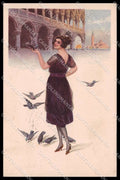 Illustratori Artist Signed Fashion Lady Venezia serie 4340 cartolina ZG8225 – fronte