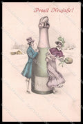 Illustratori Artist Signed Lady Pig Happy New Year serie 1474 cartolina ZG8230 – fronte
