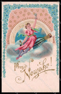 Illustratori Artist Signed Lady Toasting Art Nouveau Relief cartolina ZG8234 – fronte