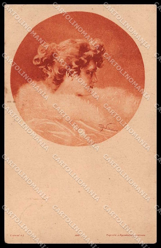 Illustratori Artist Signed A. Villa Lady Art Nouveau serie 100 cartolina ZG8253 – fronte