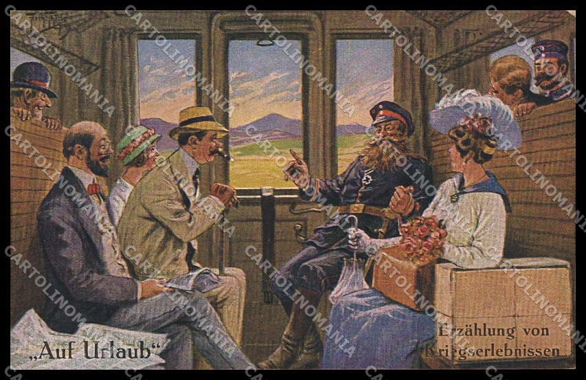 Artist Signed A. Thiele Propaganda WW1 Auf Urlaub serie 153-2 pc ZG8261 – fronte