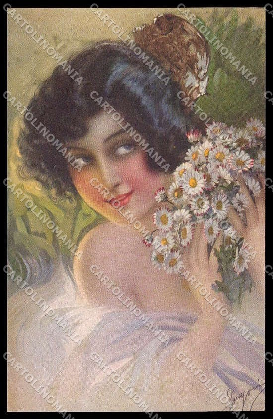 Illustratori Artist Signed Guerzoni Lady serie 1078-3 cartolina ZG8286 – fronte