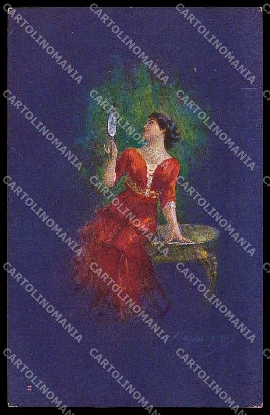 Illustratori Artist Signed Guerzoni Lady serie 1014-2 cartolina ZG8287 – fronte