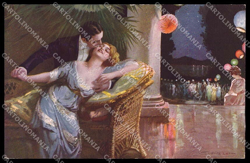 Illustratori Artist Signed Guerzoni Romantic Couple serie 801-2 cartolina ZG8299 – fronte