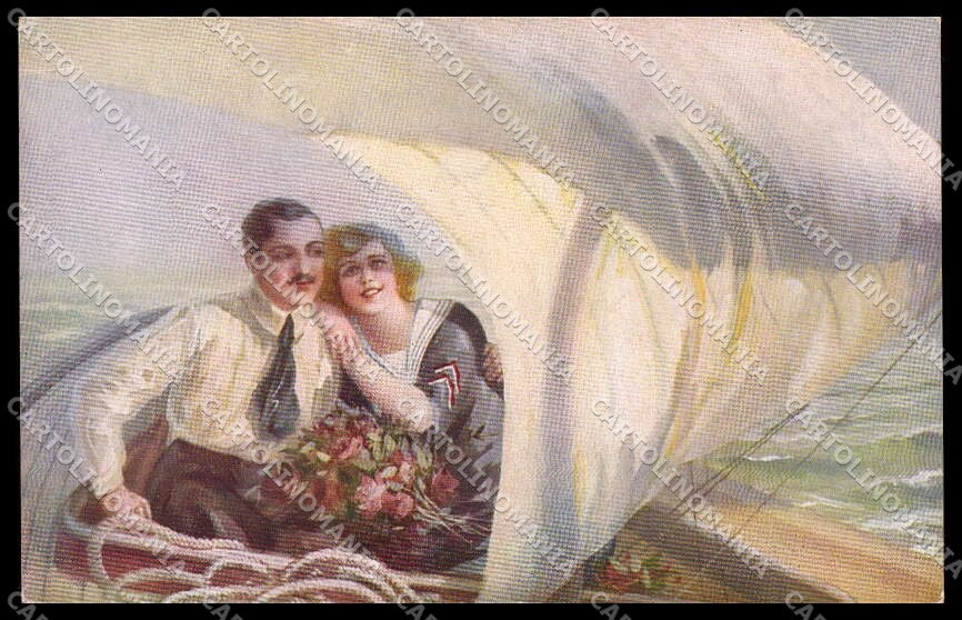 Illustratori Artist Signed Guerzoni Romantic Couple serie 801-4 cartolina ZG8301 – fronte