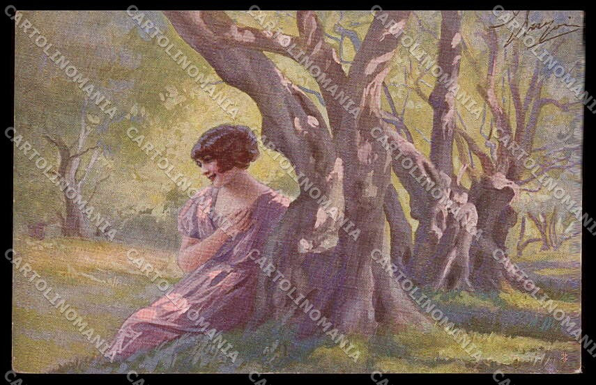 Illustratori Artist Signed Guerzoni Lady serie 1001-4 cartolina ZG8303 – fronte