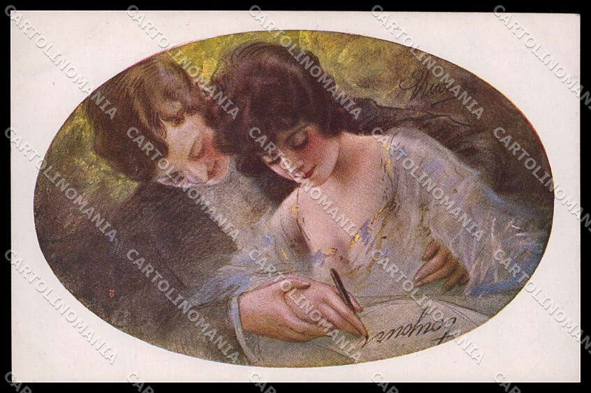 Illustratori Artist Signed Guerzoni Romantic Couple serie 1015-1 pc ZG8309 – fronte