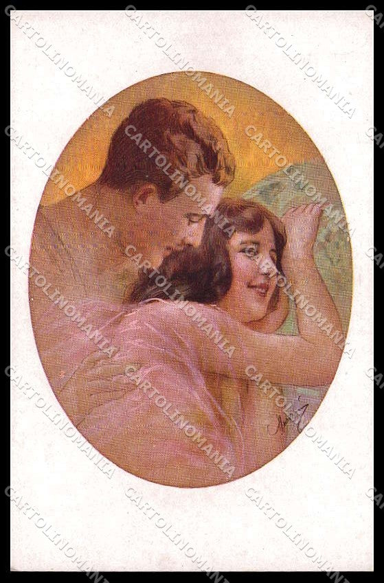Illustratori Artist Signed Guerzoni Romantic Couple serie 1033-2 pc ZG8310 – fronte