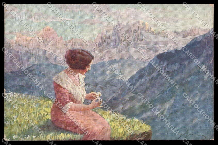 Illustratori Artist Signed Guerzoni Lady cartolina ZG8311 – fronte