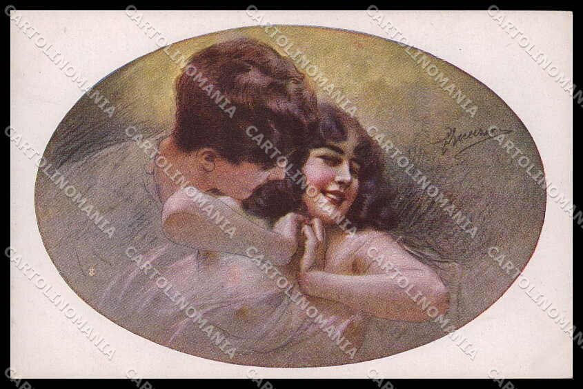 Illustratori Artist Signed Guerzoni Romantic Couple serie 1015-3 pc ZG8313 – fronte