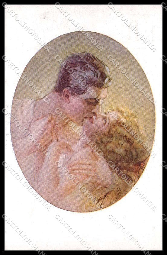 Illustratori Artist Signed Guerzoni Romantic Couple serie 1033-4 pc ZG8321 – fronte