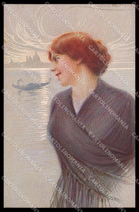 Illustratori Artist Signed Guerzoni Lady Venezia serie 2708-3 cartolina ZG8327 – fronte