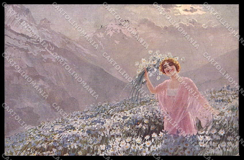 Illustratori Artist Signed Guerzoni Lady serie 1001 cartolina ZG8331 – fronte