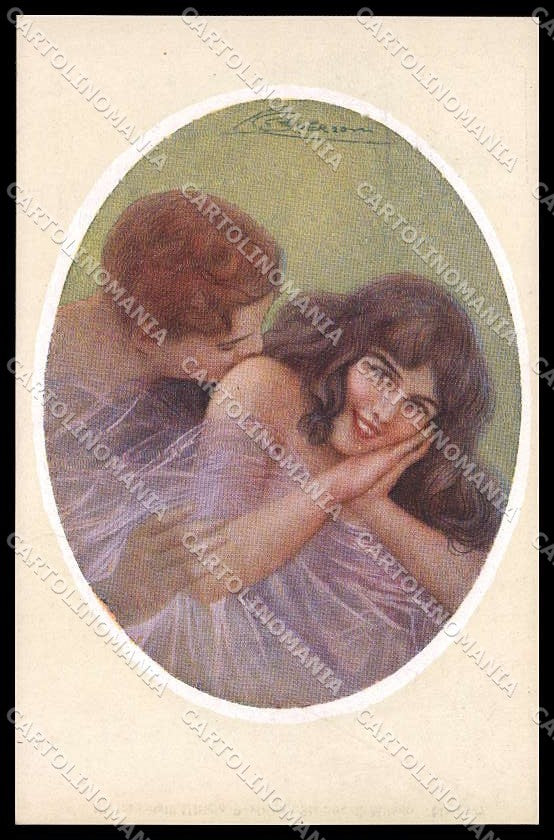 Illustratori Artist Signed Guerzoni Romantic Couple cartolina ZG8333 – fronte