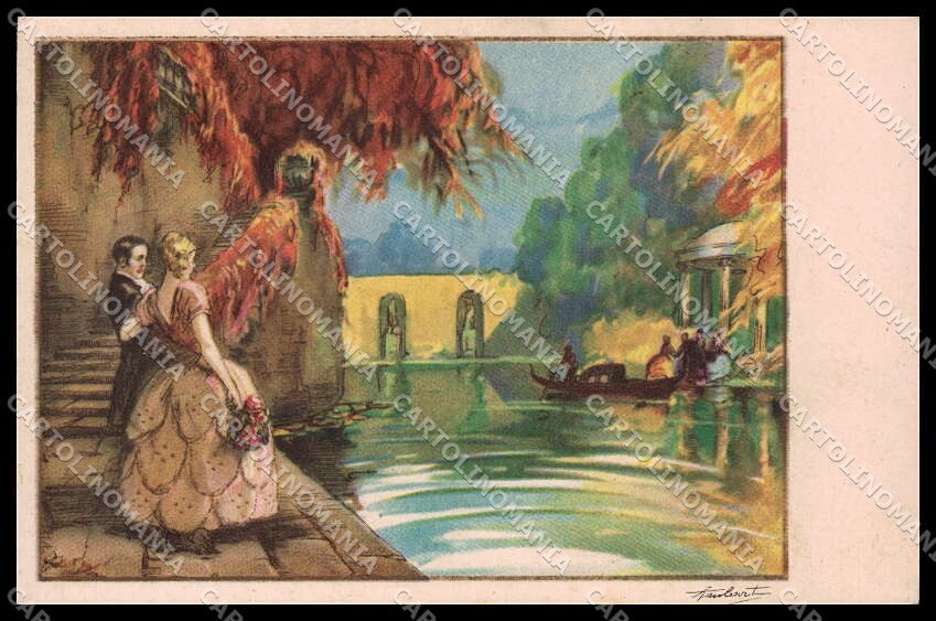Illustratori Artist Signed Ambart Romantic Couple serie 2553-4 cartolina ZG8337 – fronte