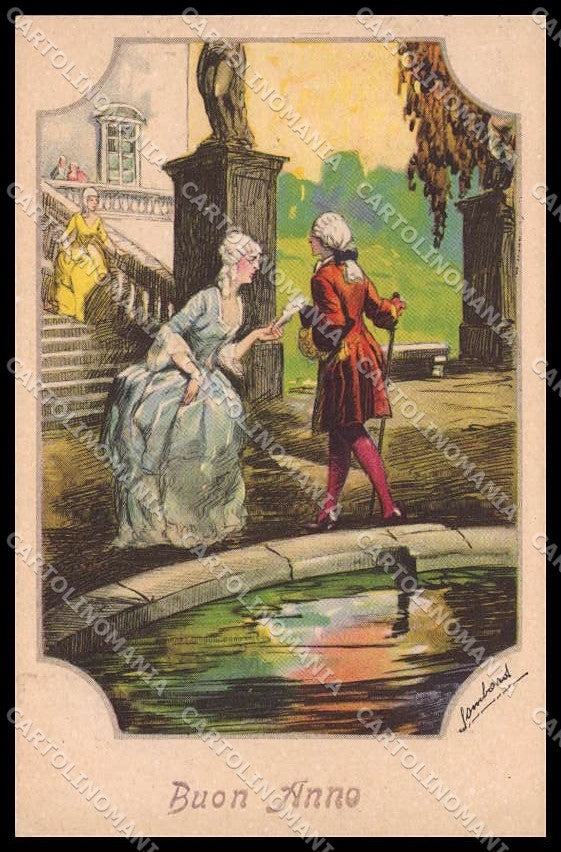 Illustratori Artist Signed Ambart Romantic Couple serie 2553-5 cartolina ZG8338 – fronte