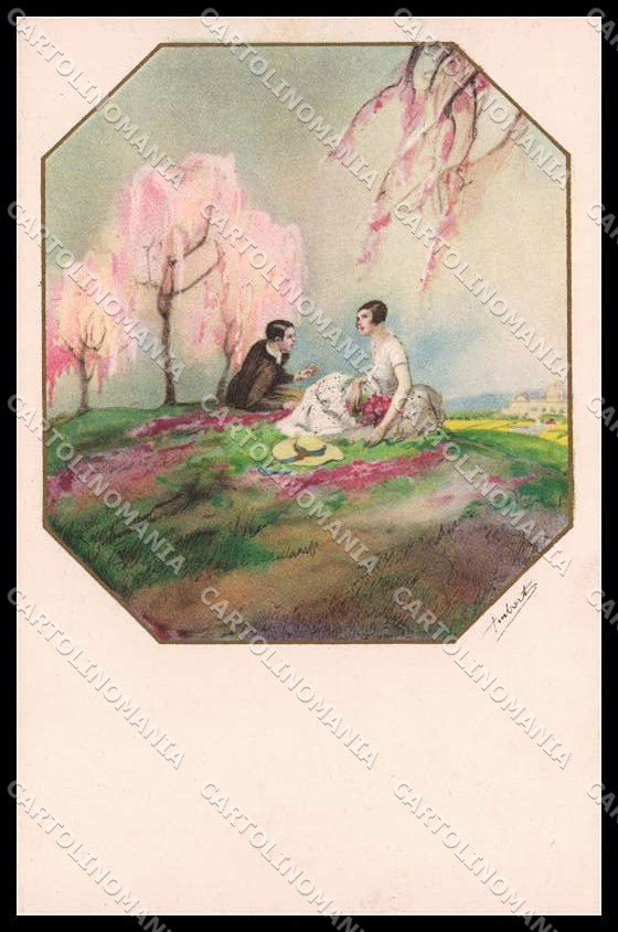 Illustratori Artist Signed Ambart Romantic Couple serie 2552-3 cartolina ZG8340 – fronte