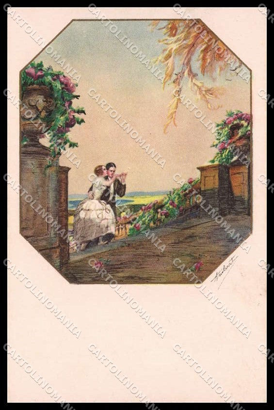Illustratori Artist Signed Ambart Romantic Couple serie 2552-1 cartolina ZG8342 – fronte