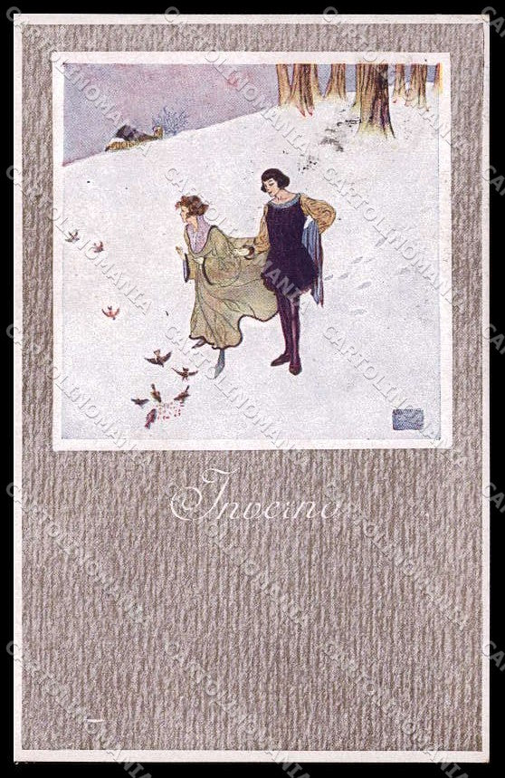 Illustratori Artist Signed Veneziani Season Winter serie 512 cartolina ZG8349 – fronte