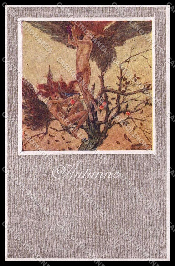 Illustratori Artist Signed Veneziani Season Autumn serie 512 cartolina ZG8350 – fronte