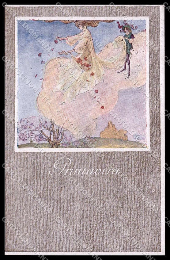 Illustratori Artist Signed Veneziani Season Spring serie 512 cartolina ZG8351 – fronte