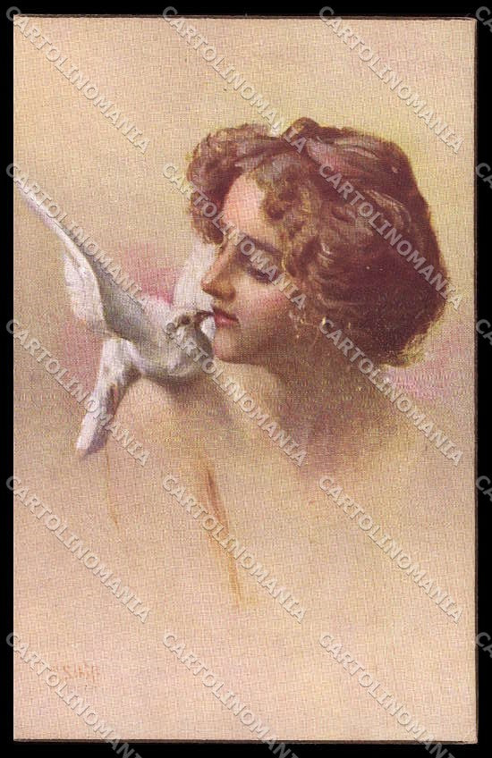 Illustratori Artist Signed R. Schiff Lady serie 22-74 cartolina ZG8353 – fronte