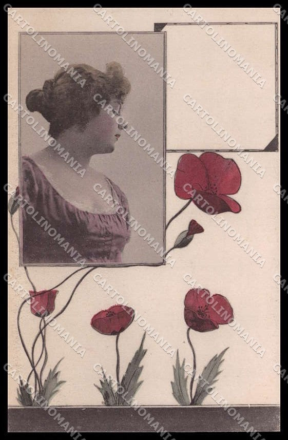 Illustratori Artist Signed J. T. Lady Art Nouveau H. Traut phot. 567 pc ZG8371 – fronte