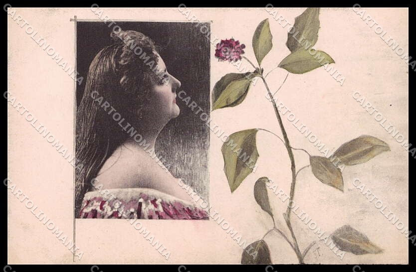 Illustratori Artist Signed J. T. Lady Art Nouveau H. Traut phot. 485 pc ZG8372 – fronte